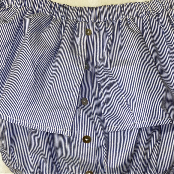 Blue and white stripe crop top - Picture 2 of 3